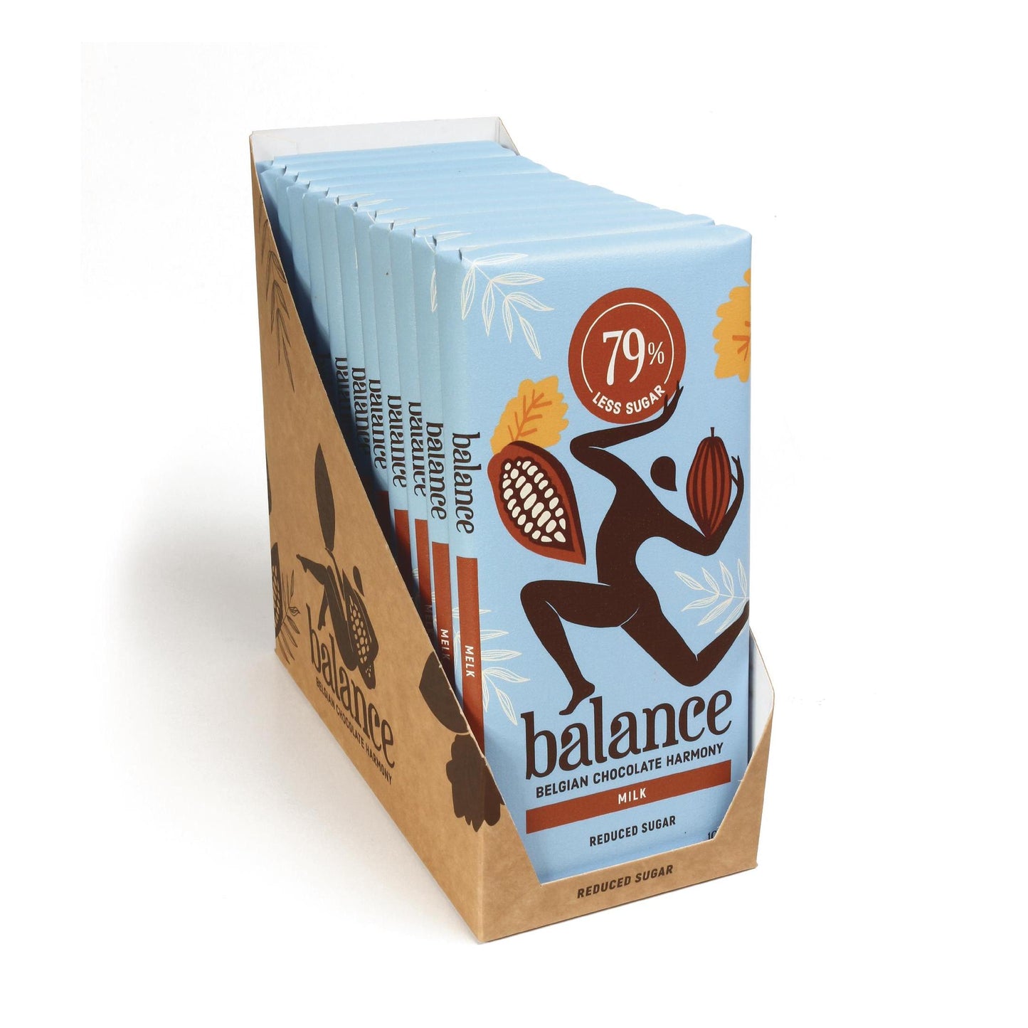 Belgische Schokolade mit 78% - 99% weniger Zucker 12 x 100g Tafel | Balance