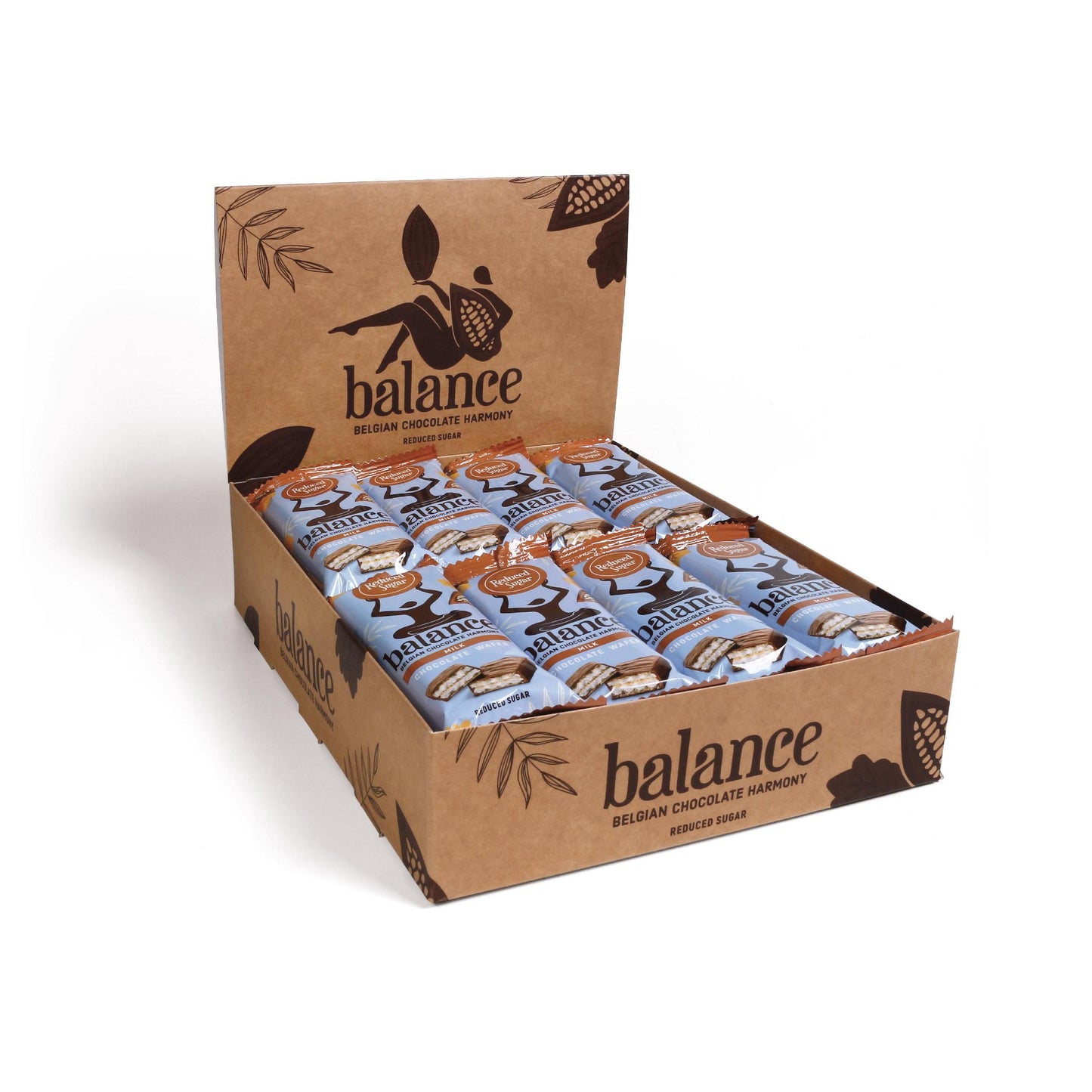 Milk Chocolate Wafer ohne Zuckerzusatz 24 x 30g | Balance