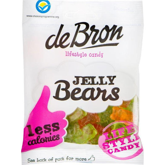 Zuckerfreie Fruchtgummi Bärchen (Jelly Bears) 90g Beutel | De Bron