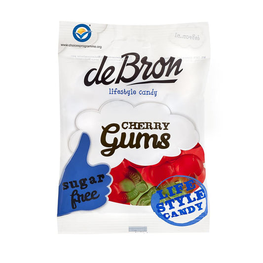 Zuckerfreie Fruchtgummi Kirschen (Cherry Gums) 90g Beutel | De Bron