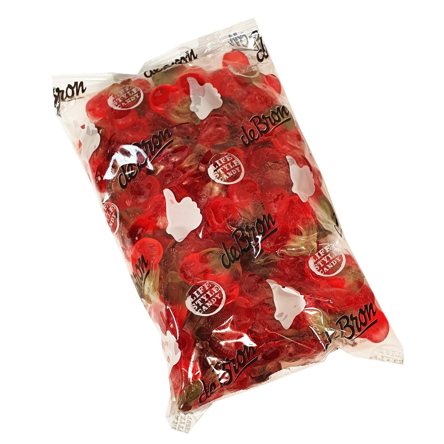 Zuckerfreie Fruchtgummi Kirschen (Cherry Gums) Bigpack 1kg Beutel | De Bron