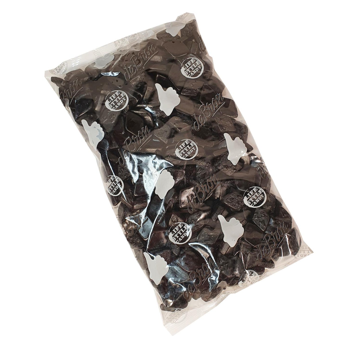 Zuckerfreie salzige Lakritzdiamanten Bigpack 1kg Beutel | De Bron