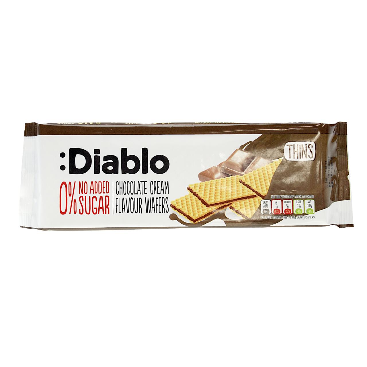 Chocolate Cream Wafers Thins ohne Zuckerzusatz 150g | Diablo