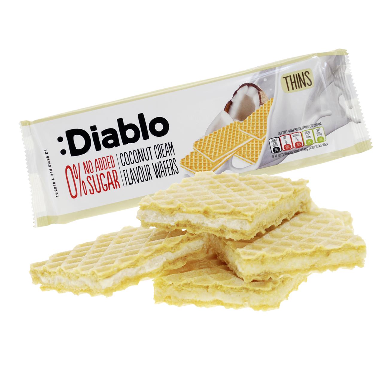 Coconut Cream Flavour Wafers Thins ohne Zuckerzusatz 160g | Diablo