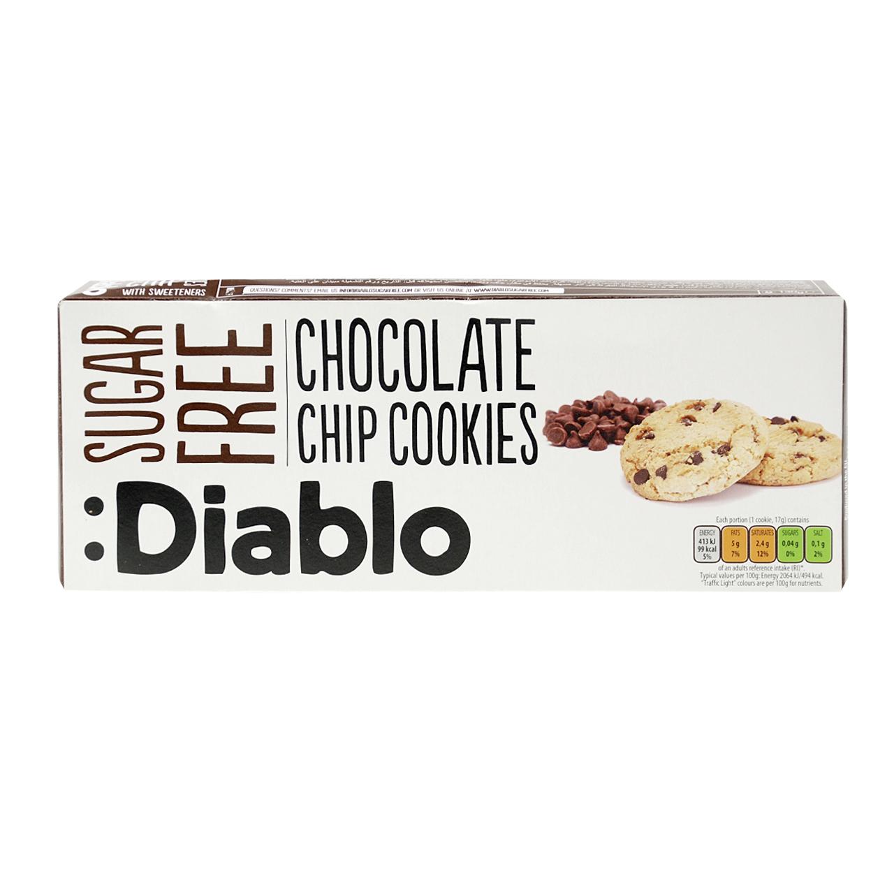 Cookies ohne Zuckerzusatz 130g Chocolate Chip Cookies | Diablo