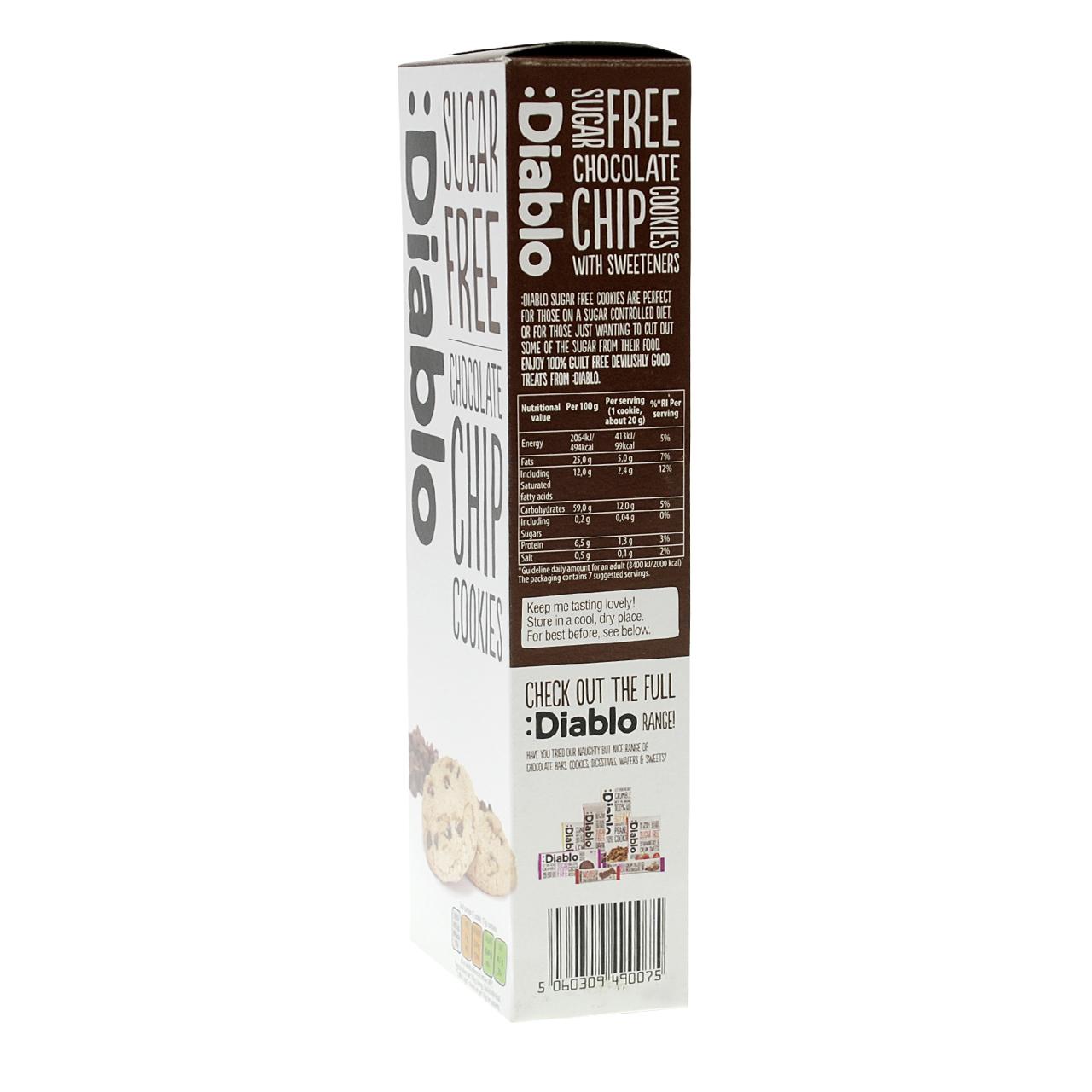Cookies ohne Zuckerzusatz 130g Chocolate Chip Cookies | Diablo