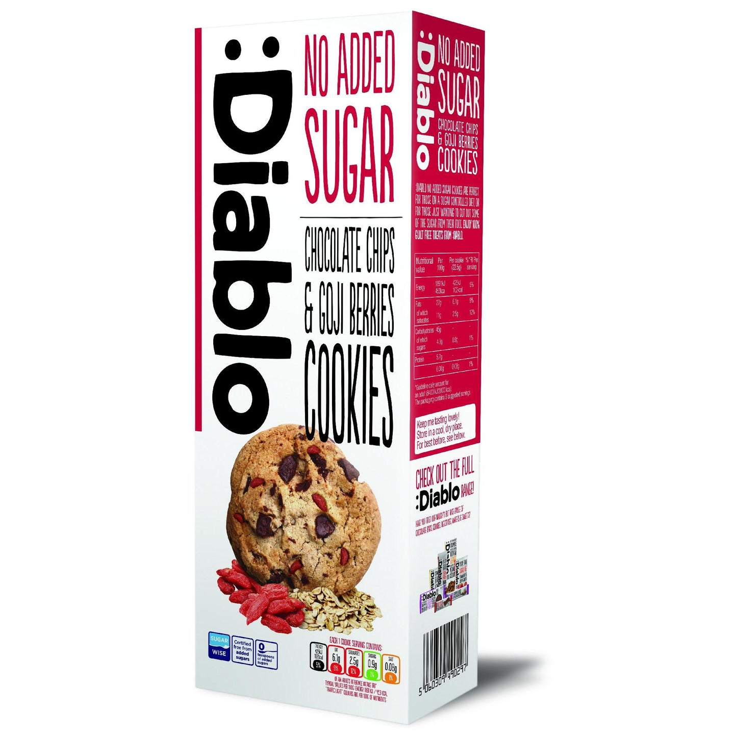 Cookies ohne Zuckerzusatz 135g | Diablo