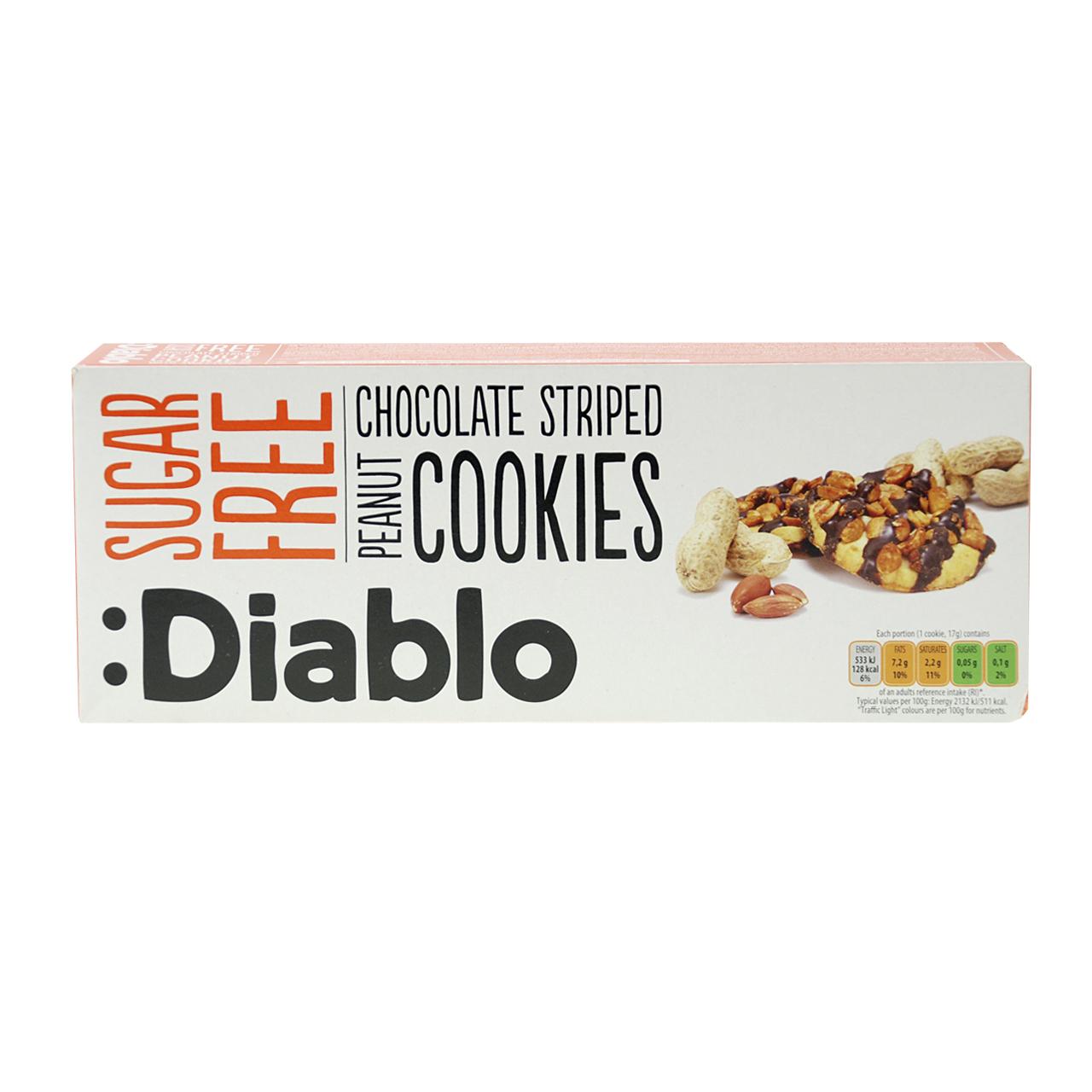 Cookies ohne Zuckerzusatz 150g Chocolate Striped Peanut Cookies | Diablo
