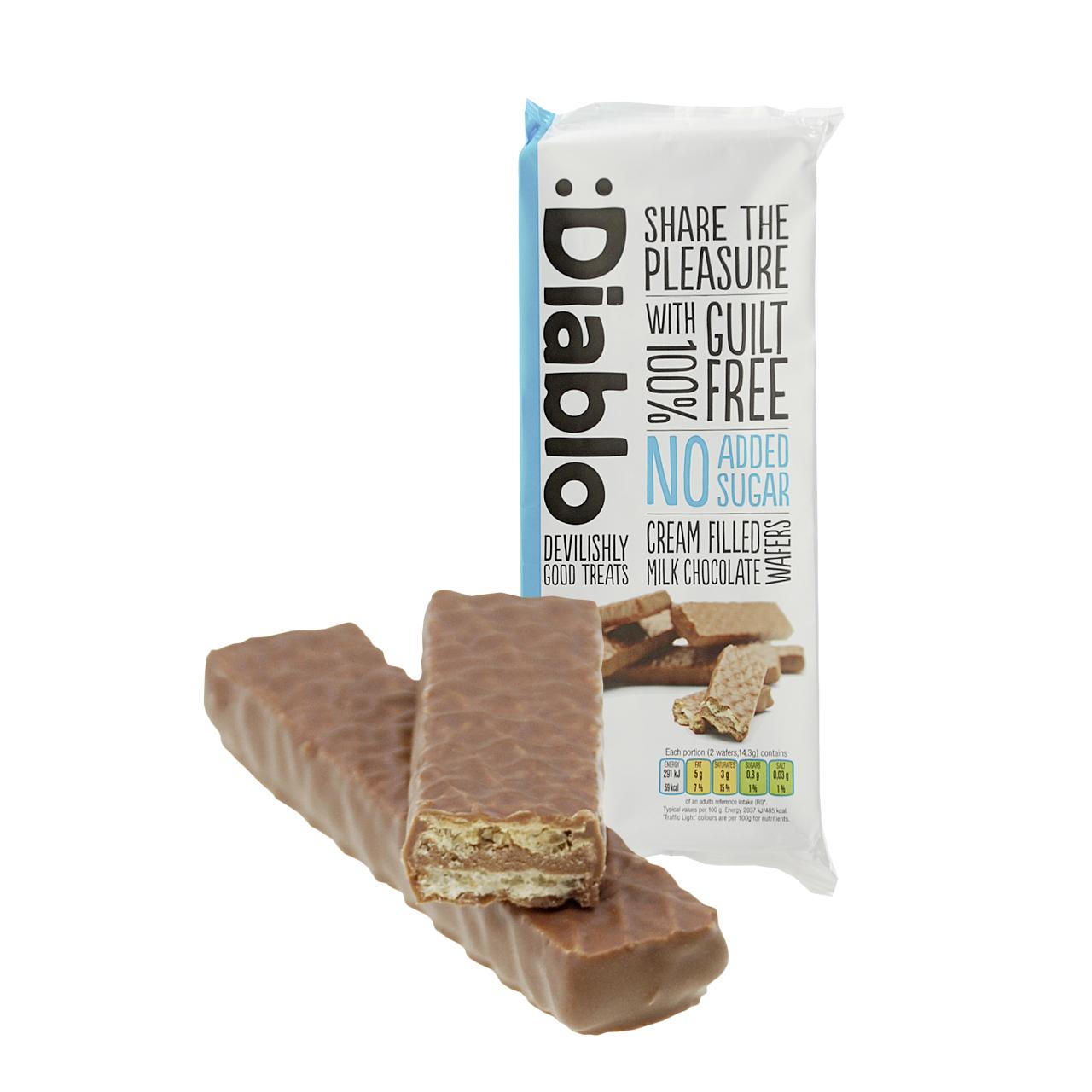 Cream Filled Milk Chocolate Wafer ohne Zuckerzusatz 150g | Diablo
