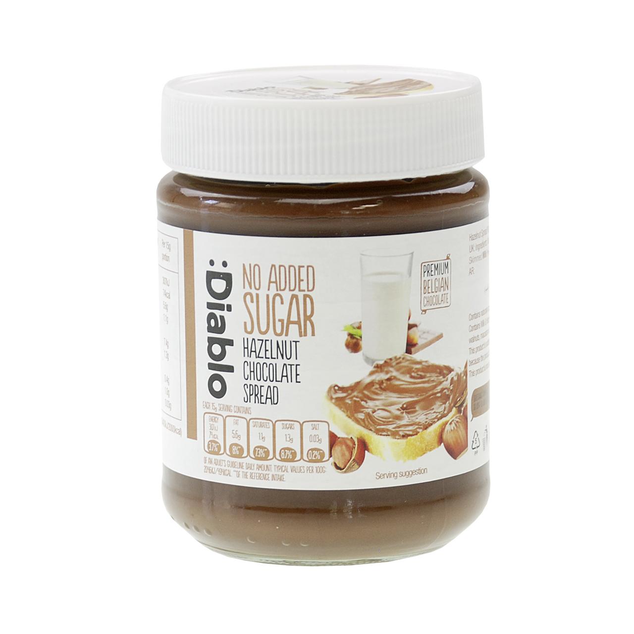 Hazelnut Chocolate Spread ohne Zuckerzusatz 350g Glas | Diablo