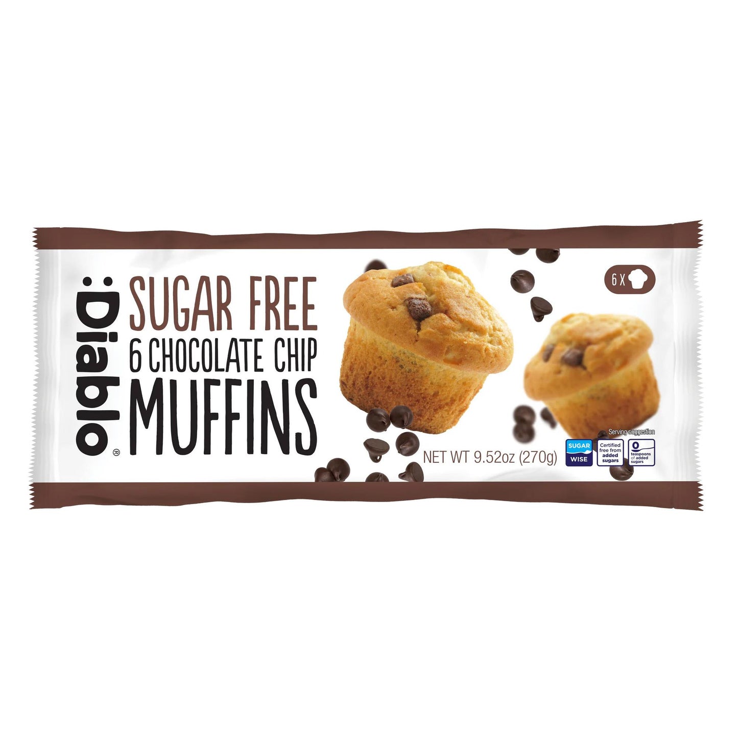 Muffins zuckerfrei 6 x 45g = 270g Packung | Diablo