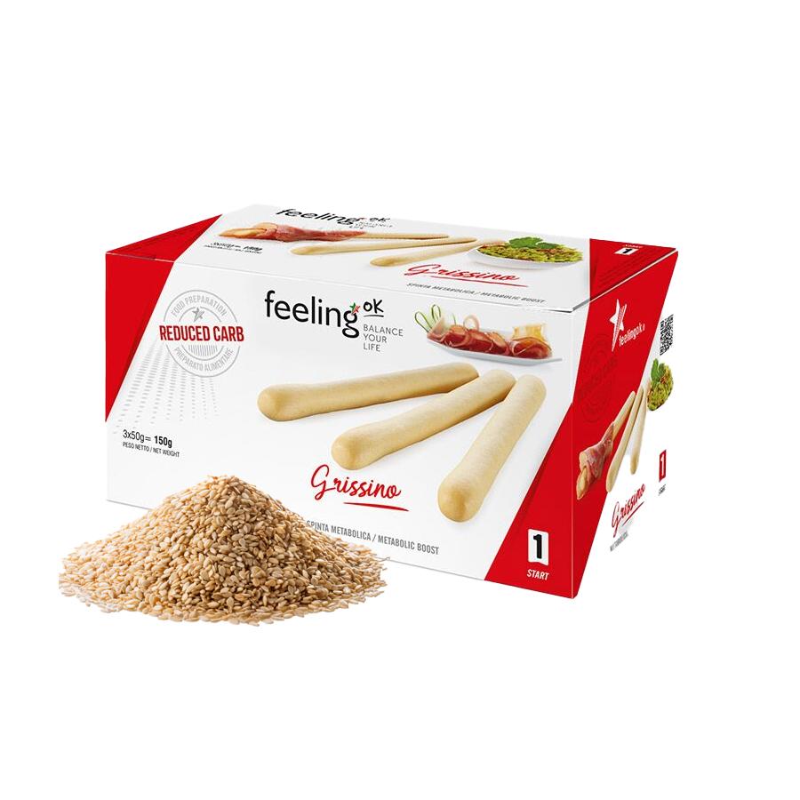 Protein Grissino Brotstangen Start 1 (38% Protein) 3 x 50g | Feeling OK