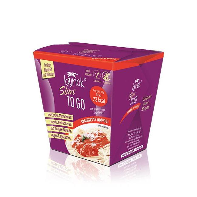 Spaghetti Napoli ToGo aus der Konjakwurzel 200g Nudeln + 50g Soße | Kajnok