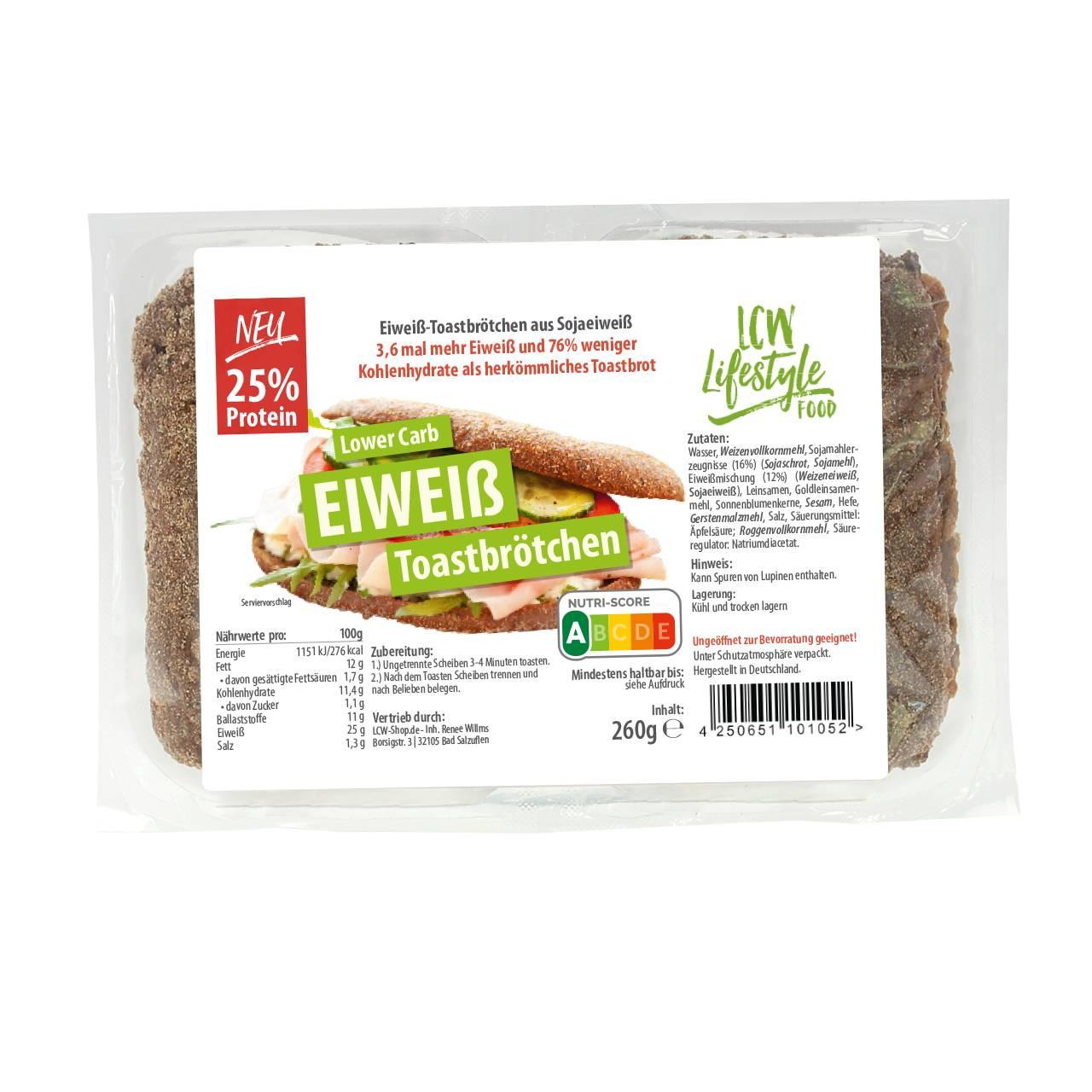 Fertige Eiweiß Toastbrötchen Lower Carb 260g | LCW