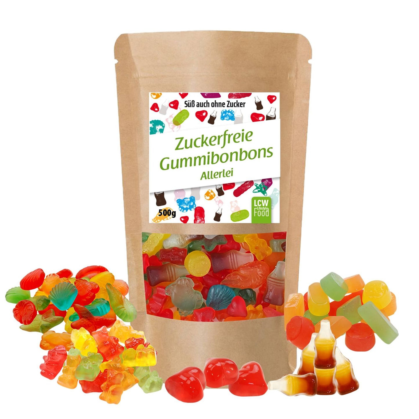 Zuckerfreie Gummibonbons 500g Beutel | LCW