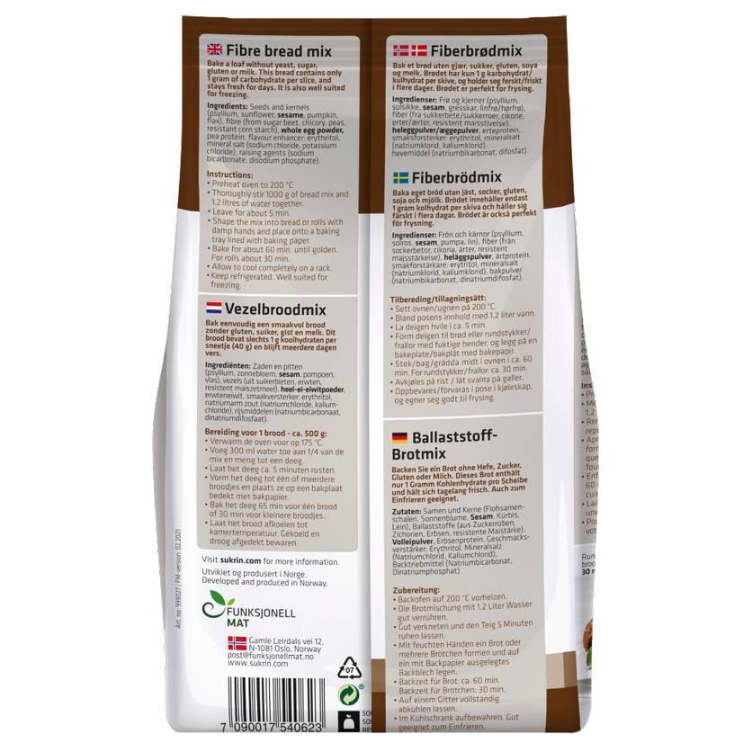 Fibre Bread Brotbackmischung ballaststoffreich 250g Packung | Sukrin