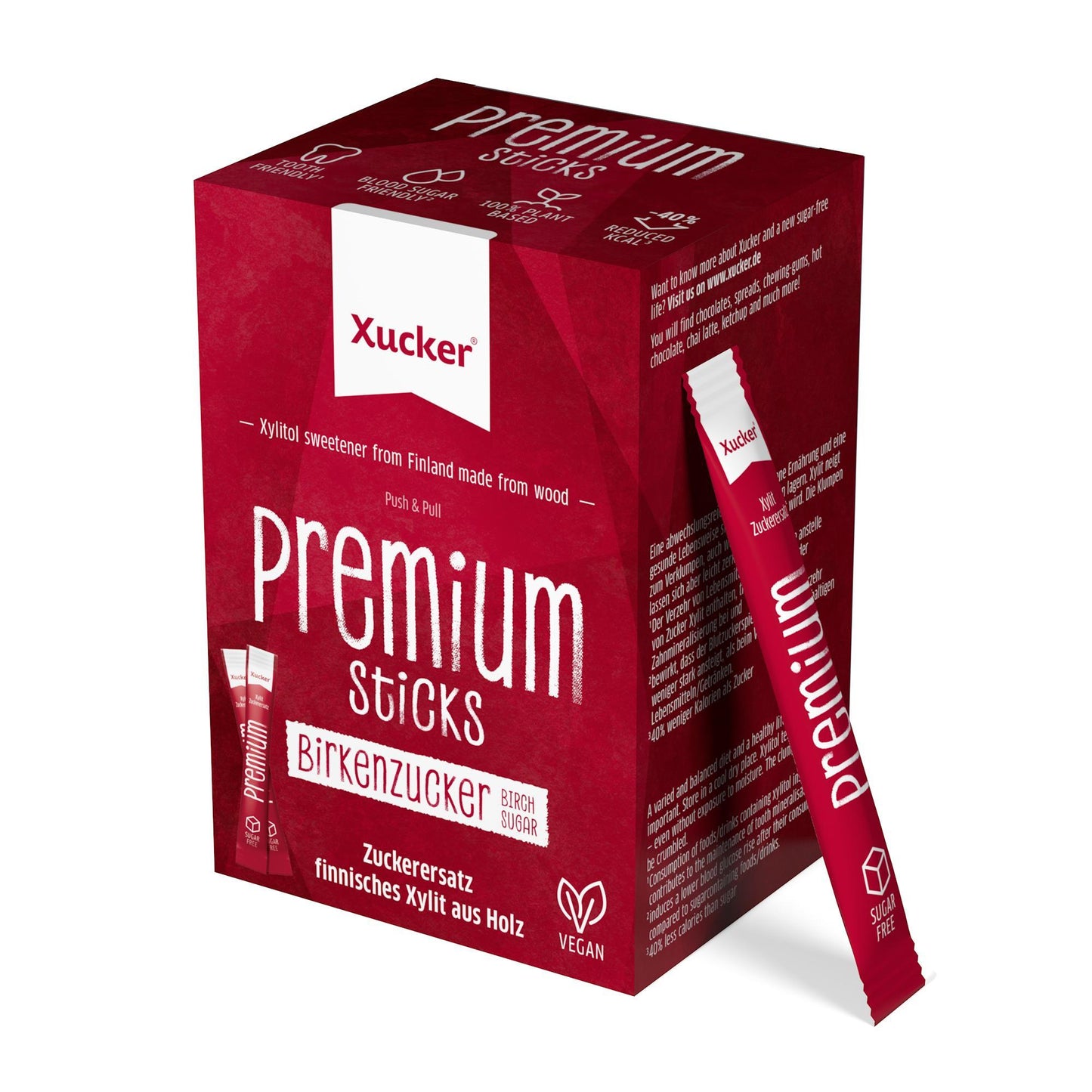 Premium Xylit Sticks (finnisch) 50 x 4g = 200g Karton | Xucker