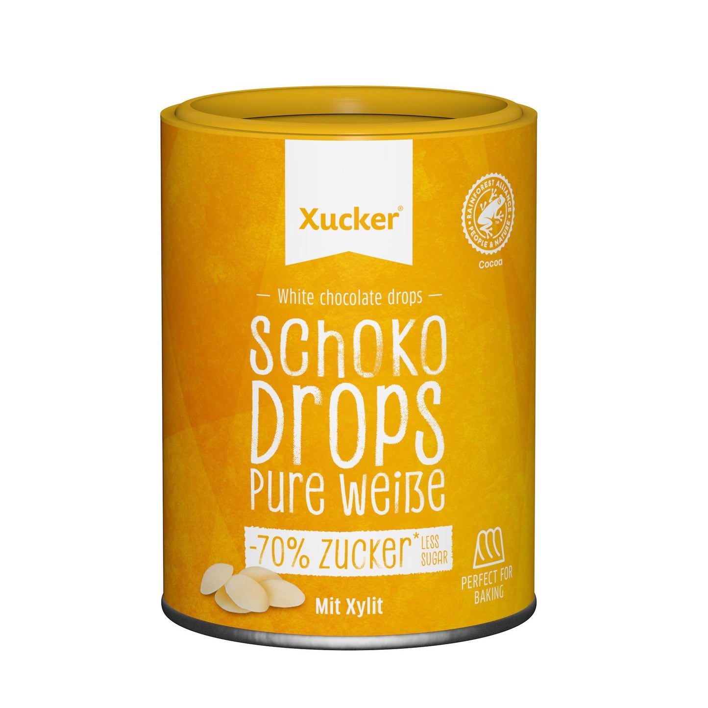 Weiße Schokodrops mit Xylit 200g Dose | Xucker