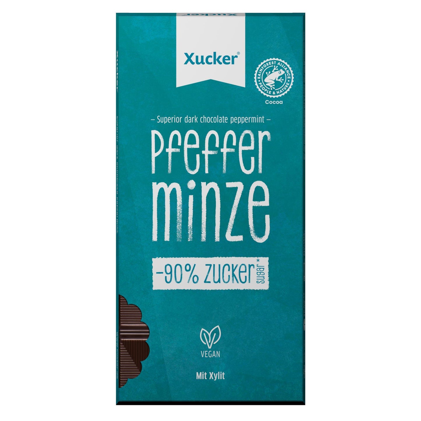 Xylit - Schokolade (75% Kakao) 80g Tafel Edelbitter Pfefferminze | Xucker