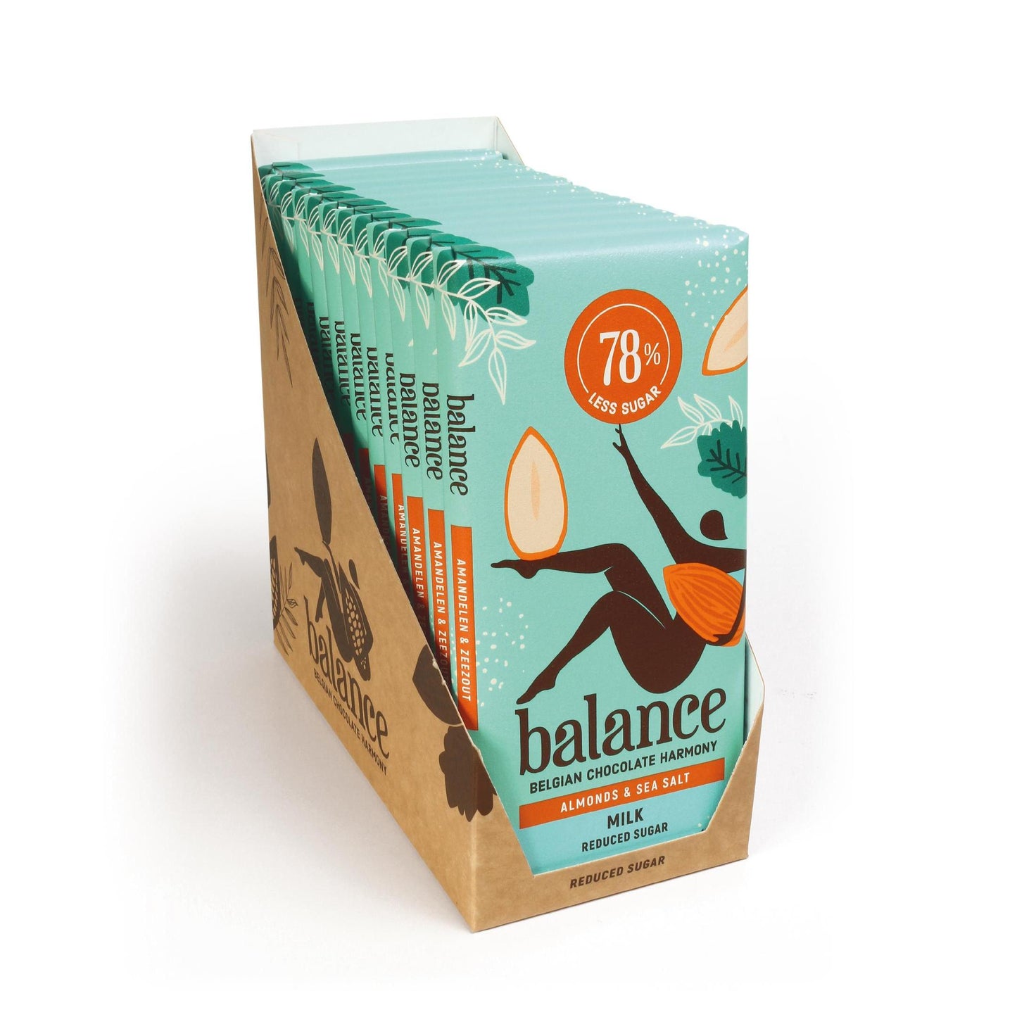 Belgische Schokolade mit 78% - 99% weniger Zucker 12 x 100g Tafel | Balance