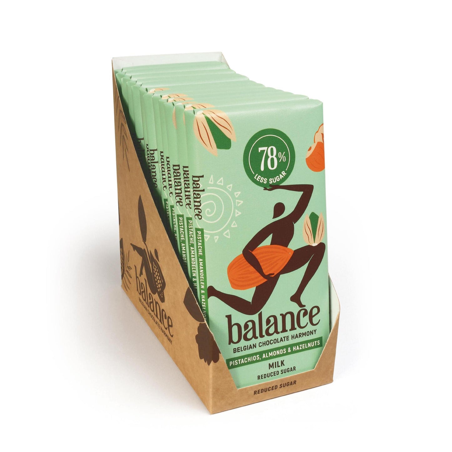Belgische Schokolade mit 78% - 99% weniger Zucker 12 x 100g Tafel | Balance