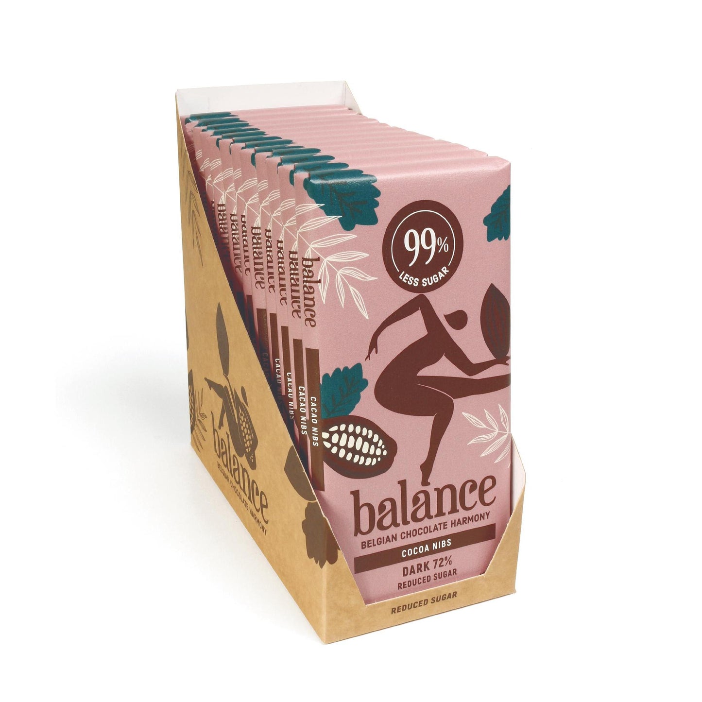 Belgische Schokolade mit 78% - 99% weniger Zucker 12 x 100g Tafel | Balance