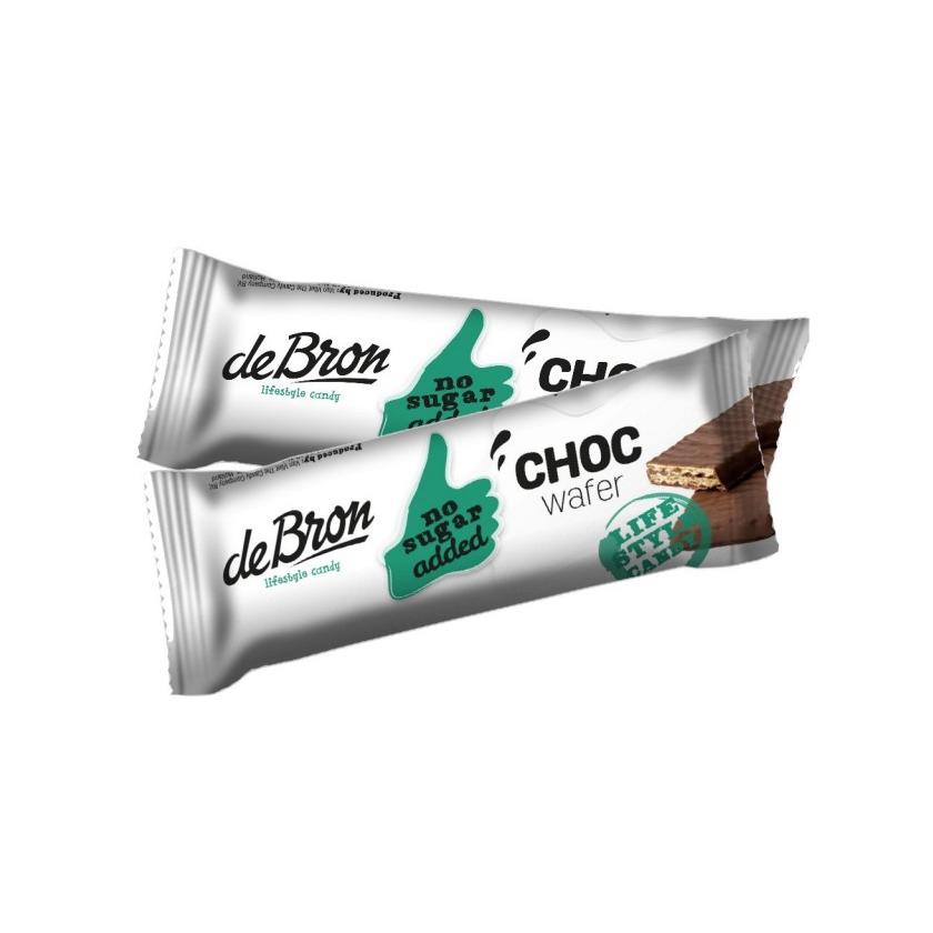 Zuckerarme Schokoladen Waffeln (Choc Wafer) 34g Riegel | De Bron