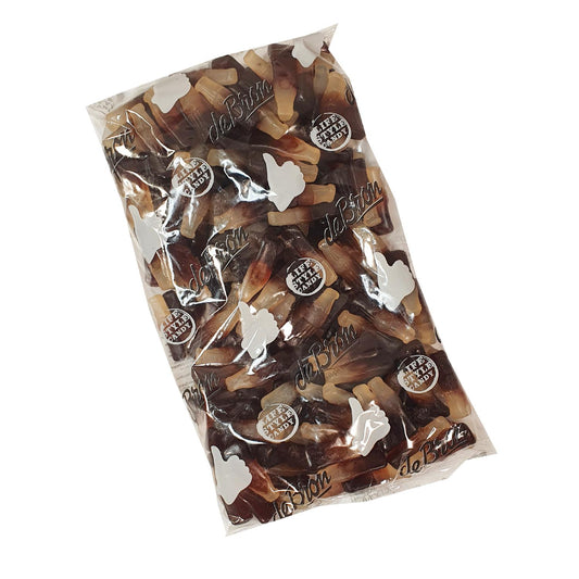 Zuckerfreie Fruchtgummi Colaflaschen (Cola Gums) Bigpack 1kg Beutel | De Bron