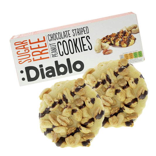 Cookies ohne Zuckerzusatz 150g Chocolate Striped Peanut Cookies | Diablo