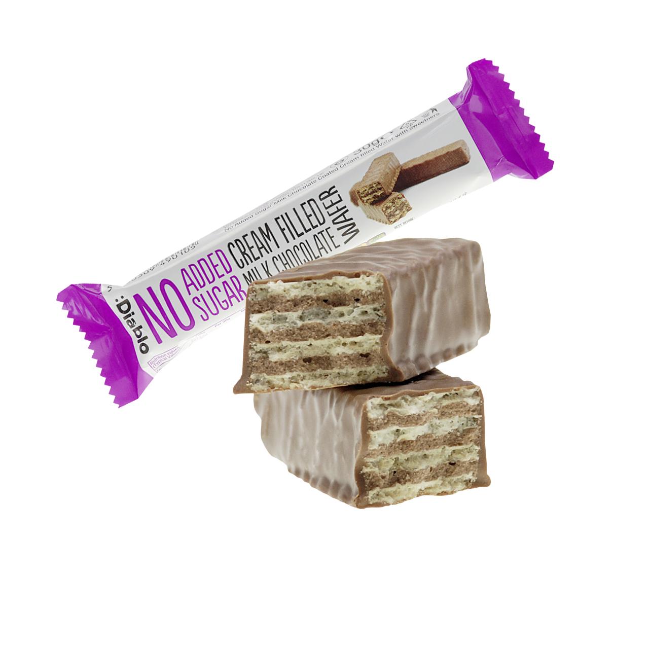 Cream Filled Milk Chocolate Wafer ohne Zuckerzusatz 30g | Diablo