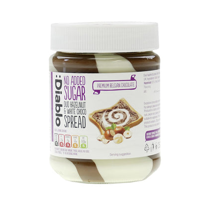 Duo Hazelnut & White Chocolate Spread ohne Zuckerzusatz 350g | Diablo
