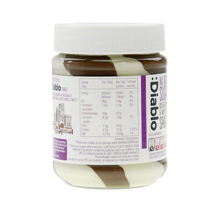 Duo Hazelnut & White Chocolate Spread ohne Zuckerzusatz 350g | Diablo