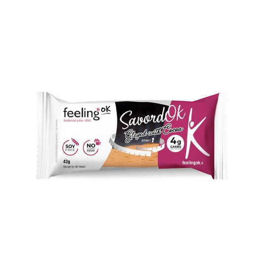 Protein Bisquit SavordOk mit Schokoladenglasur Start 1 (32% Protein) 35g | Feeling OK
