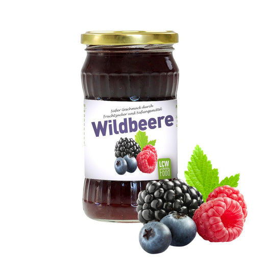 Fruchtaufstrich mit Fruchtzucker und Süßungsmitteln 340g Glas | LCW