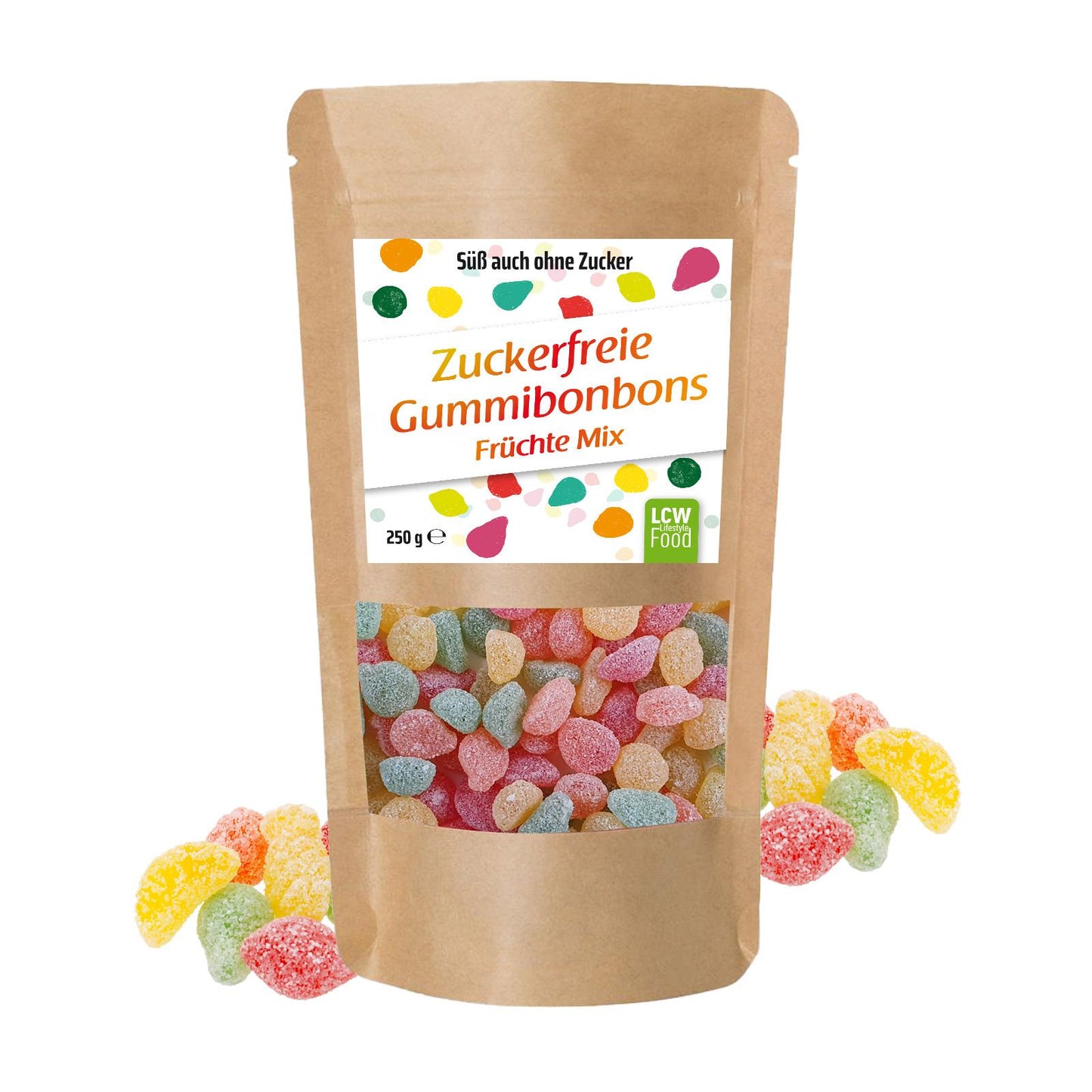 Zuckerfreie Gummibonbons 250g Beutel | LCW