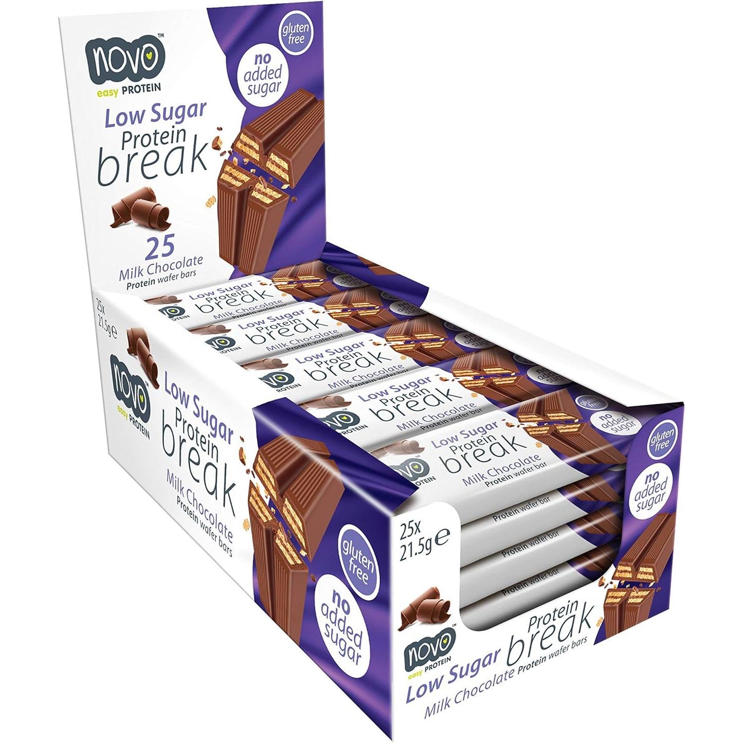 Protein Break Bar 16 x 21,5g Riegel Milk Chocolate | Novo