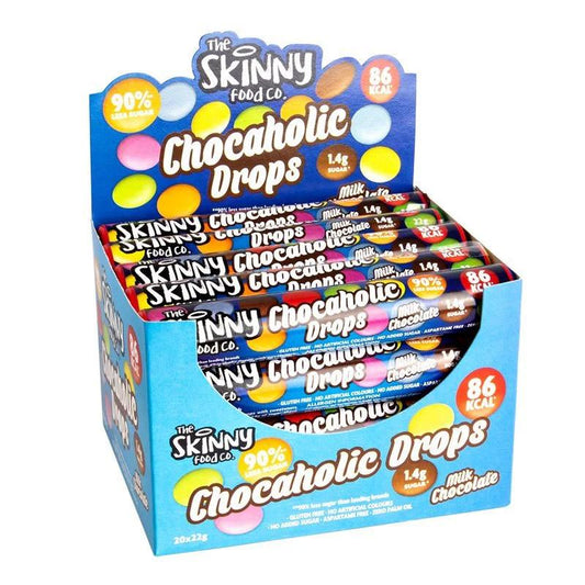 Chocaholic Drops Schokolinsen 20 x 22g Milk Chocolate | Skinny Food