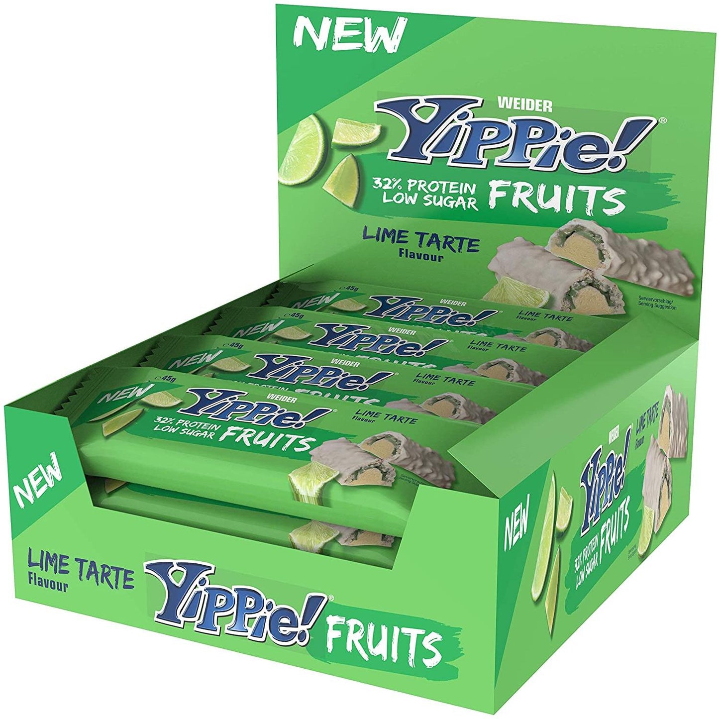 Yippie! Bar Fruits Low Sugar 12 x 45g Riegel | Weider