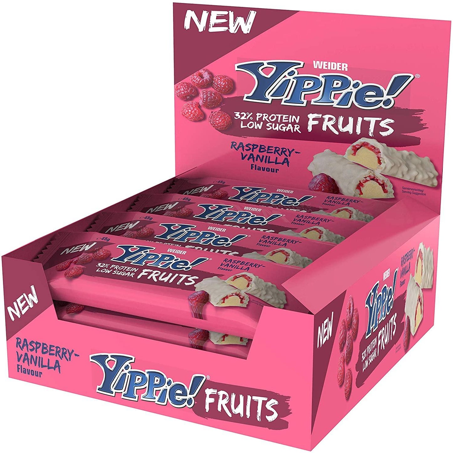 Yippie! Bar Fruits Low Sugar 12 x 45g Riegel | Weider