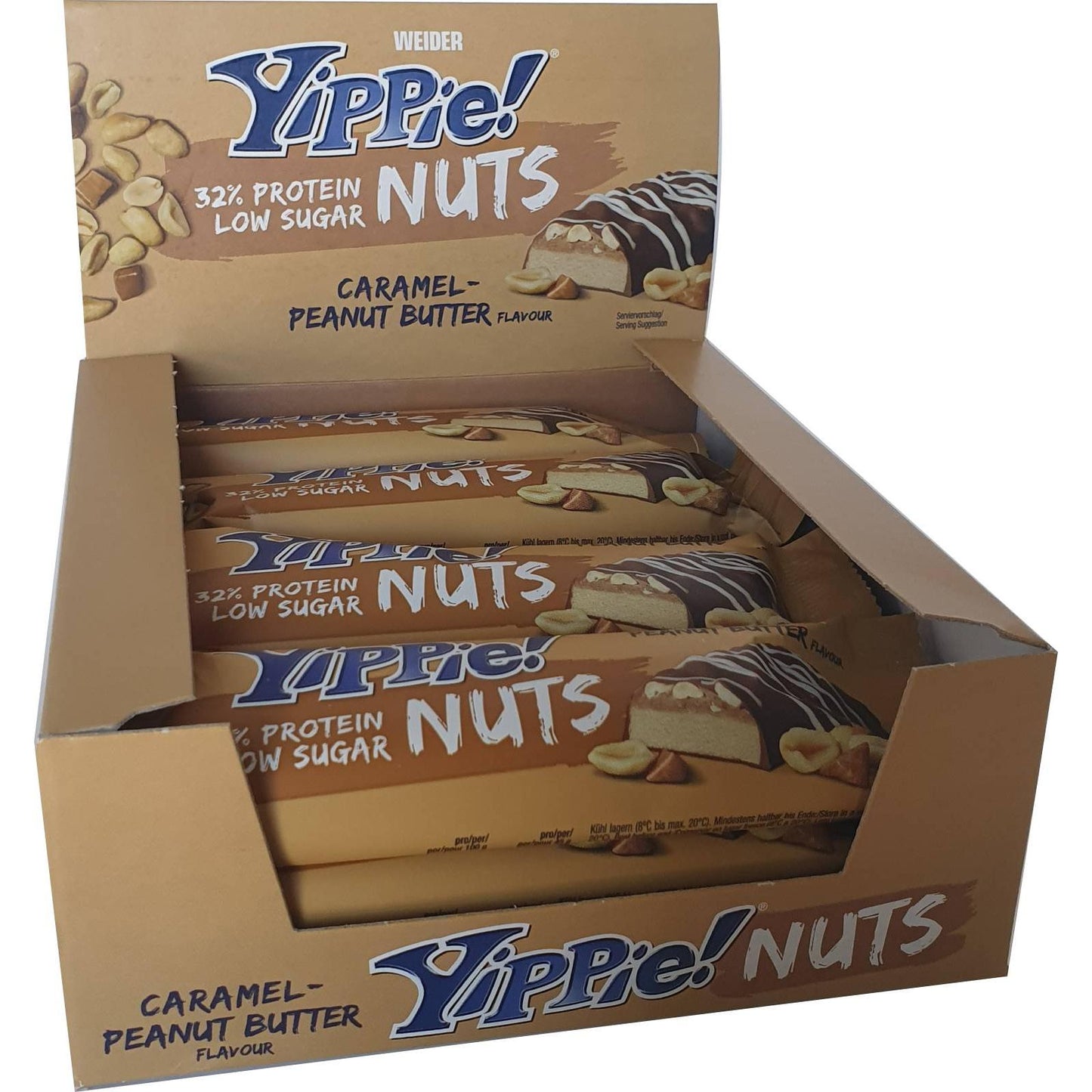 Yippie! Nuts 12 x 45g Riegel  | Weider