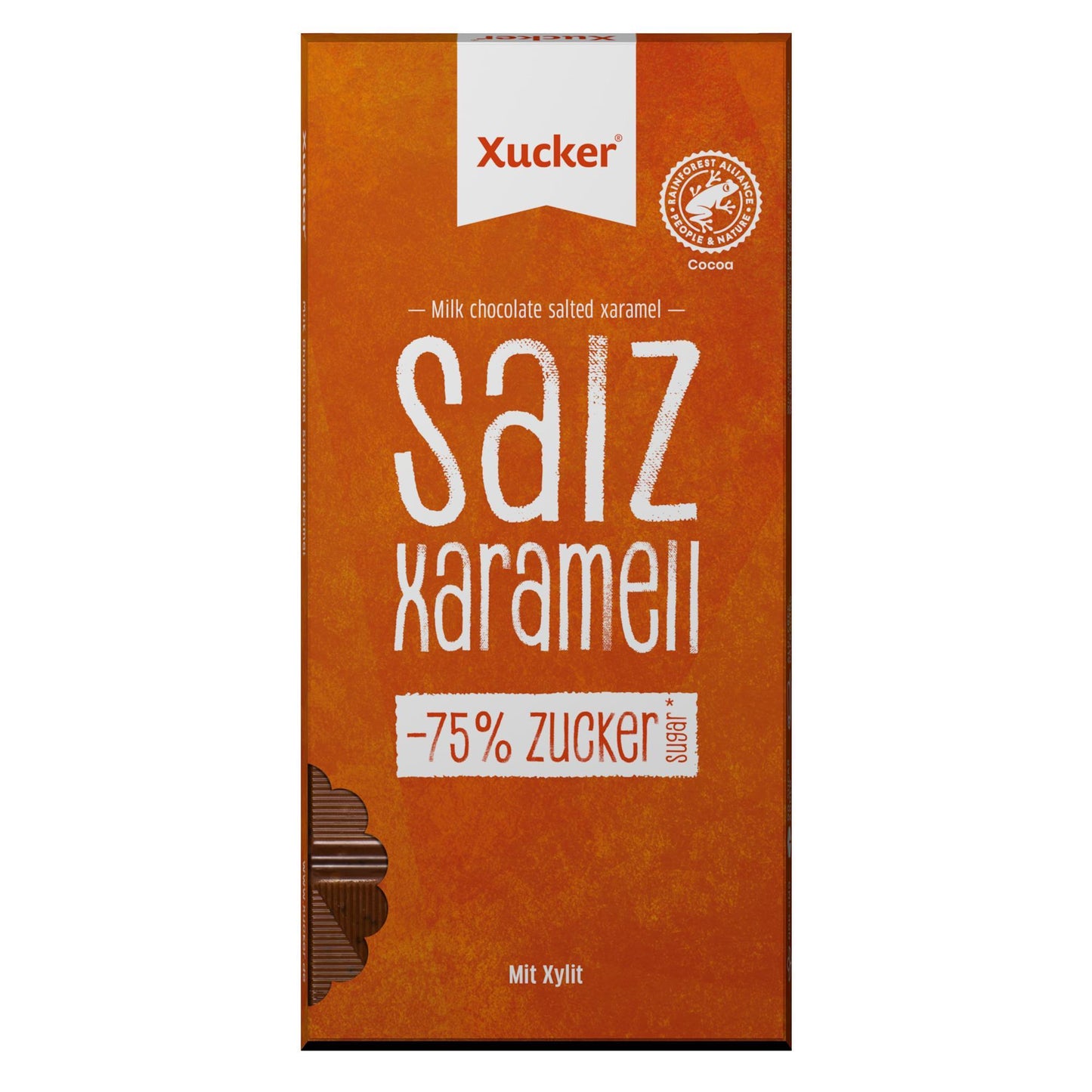 Xylit - Schokolade (38% Kakao) 80g Tafel Vollmilch Salz-Karamell | Xucker