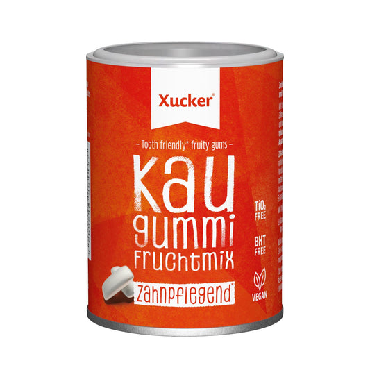 Zahnpflegekaugummis mit Xylit ohne Titandioxid 100g Dose | Xucker