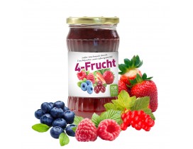 Fruchtaufstrich mit Fruchtzucker und Süßungsmitteln 340g Glas 4 Frucht | LCW